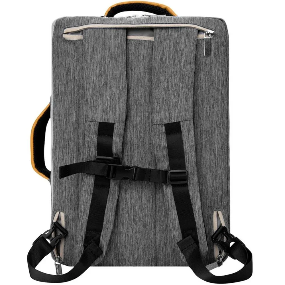 Van Goddy Hybrid 3-in-1 convertible briefcase portfolio backpack gray 14x10